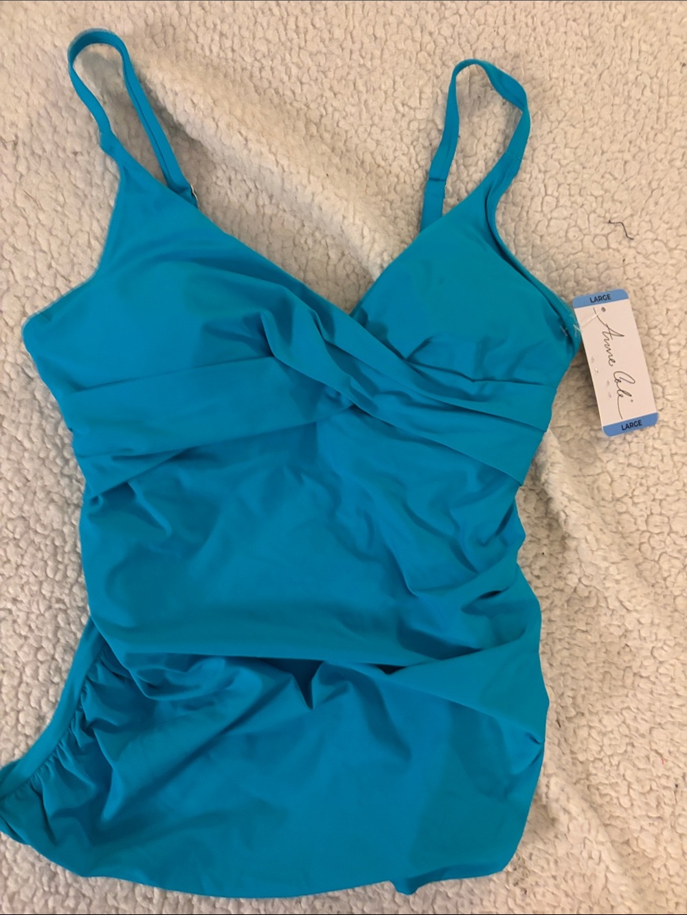 Anne Cole Teal Blue One-Piece Swim top